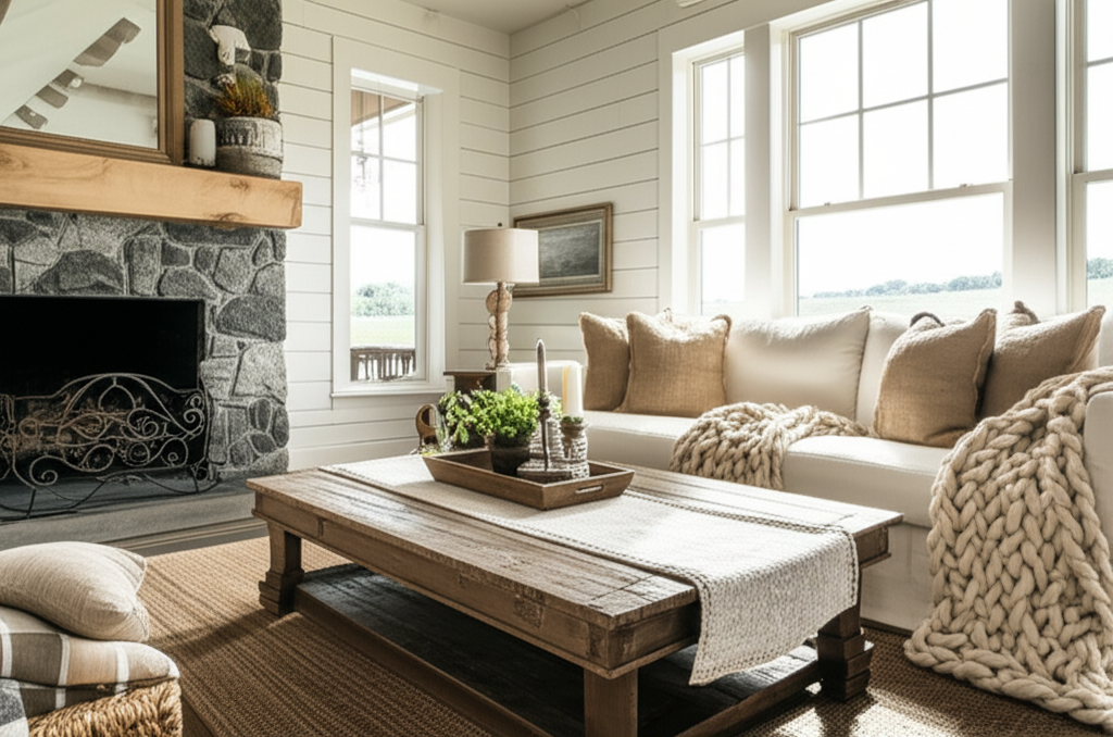 Imagem para o artigo: Farmhouse Charm: How Texture Creates Instant Warmth (Science-Backed)
