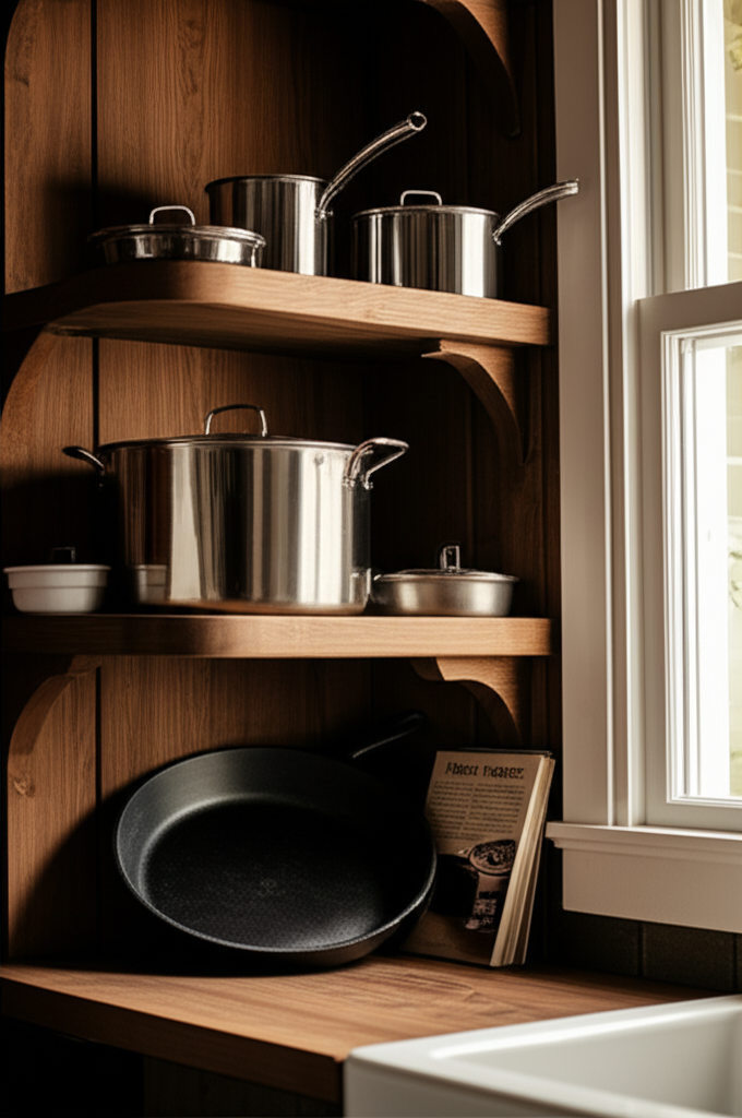 Farmhouse Kitchen Secret: Open Shelving for Cookware (Boosts Value!)